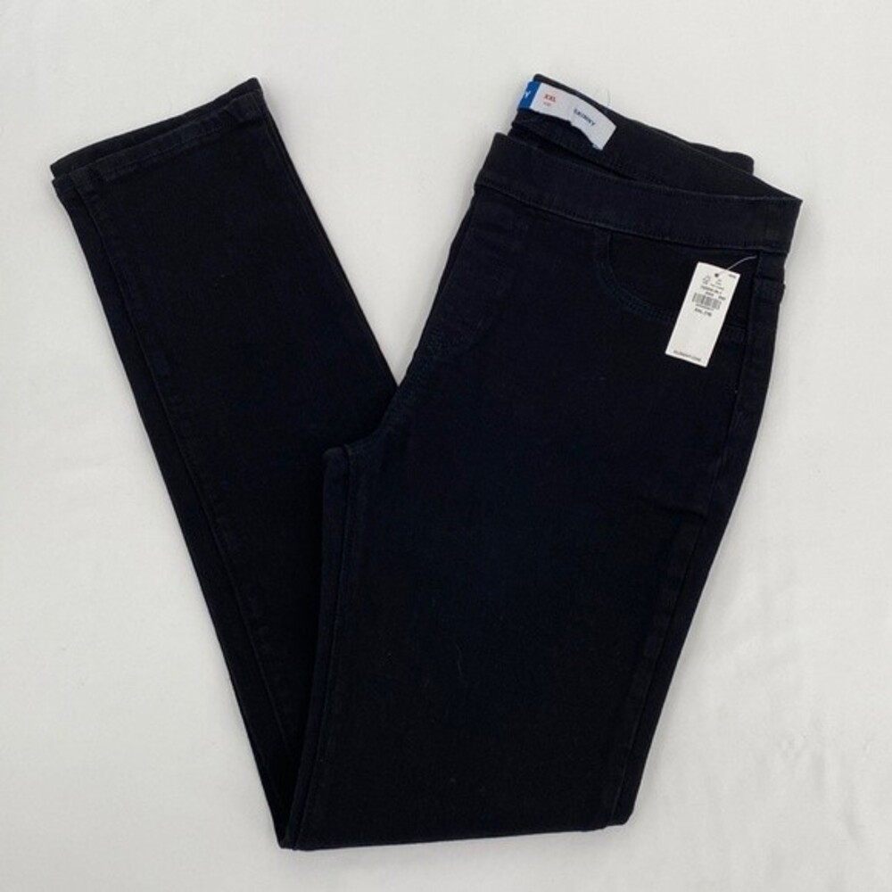 Old Navy Girls Stretch Built-In Tough Pull-On Denim Jeans Black Size XXL 18 New